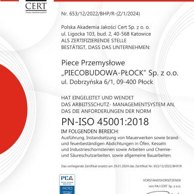 Piecobudowa Pock Hsms R2022 Zm. Z Dn. 29.01.2024 Niemiecka